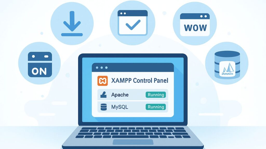 Chapter heading image explaining to install XAMPP on Windows.
