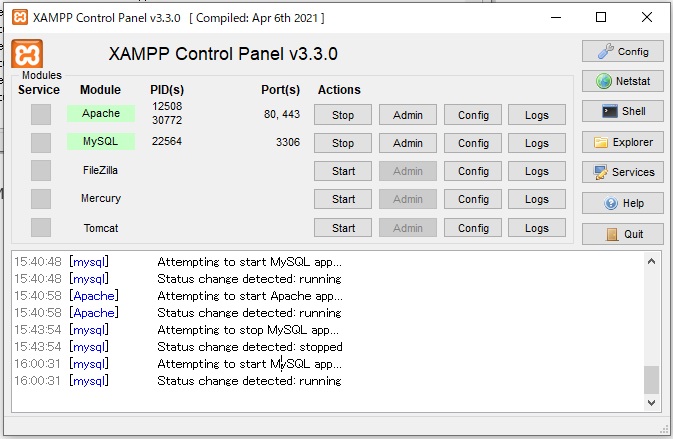 Verifying MariaDB 2. MySQL running.